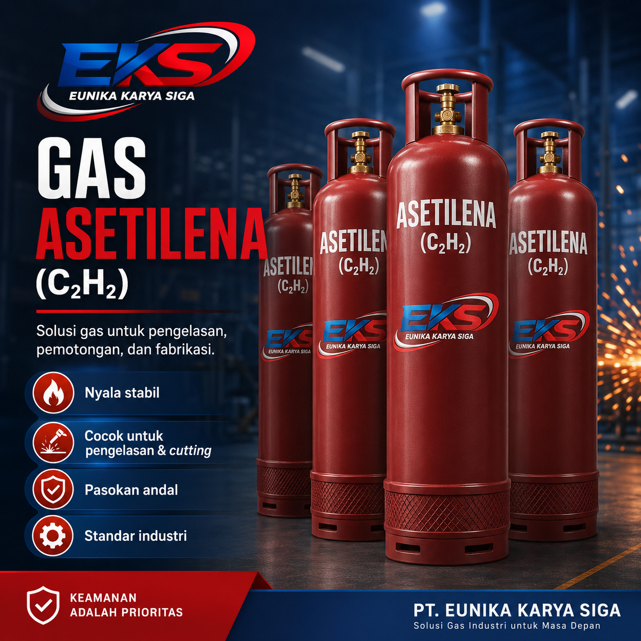 Gas Asetilin tabung